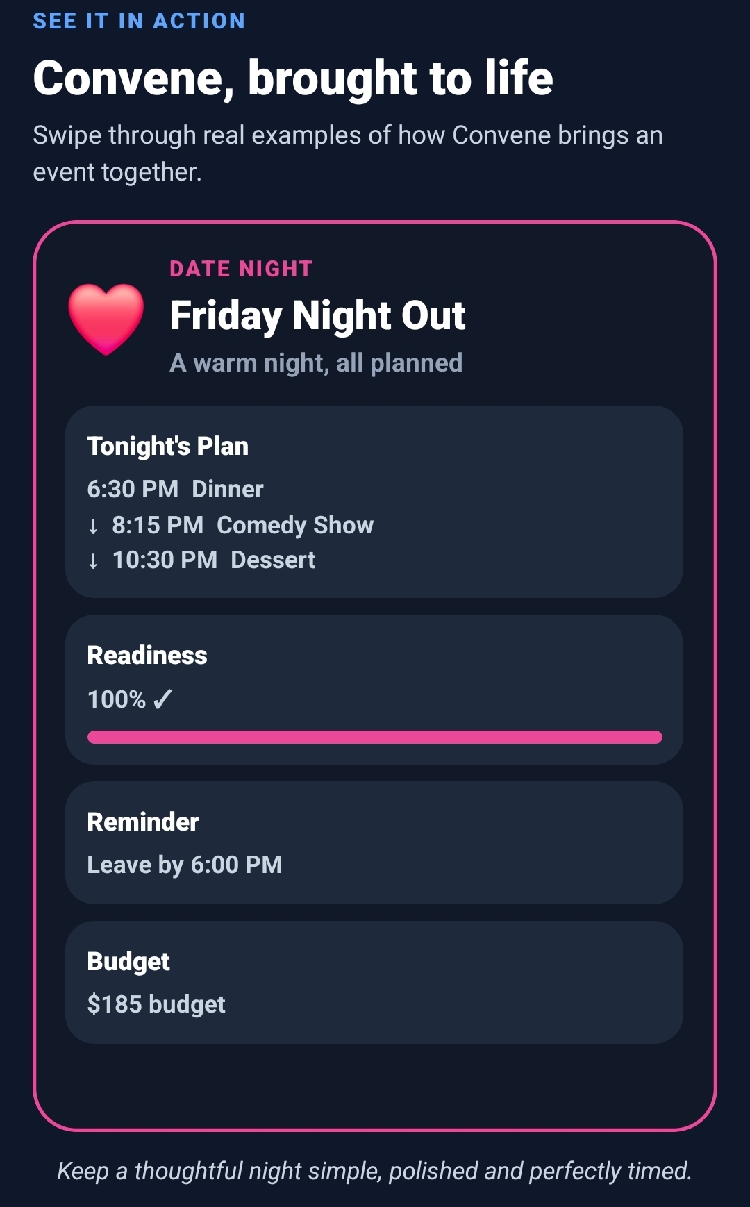 Convene example: Date night