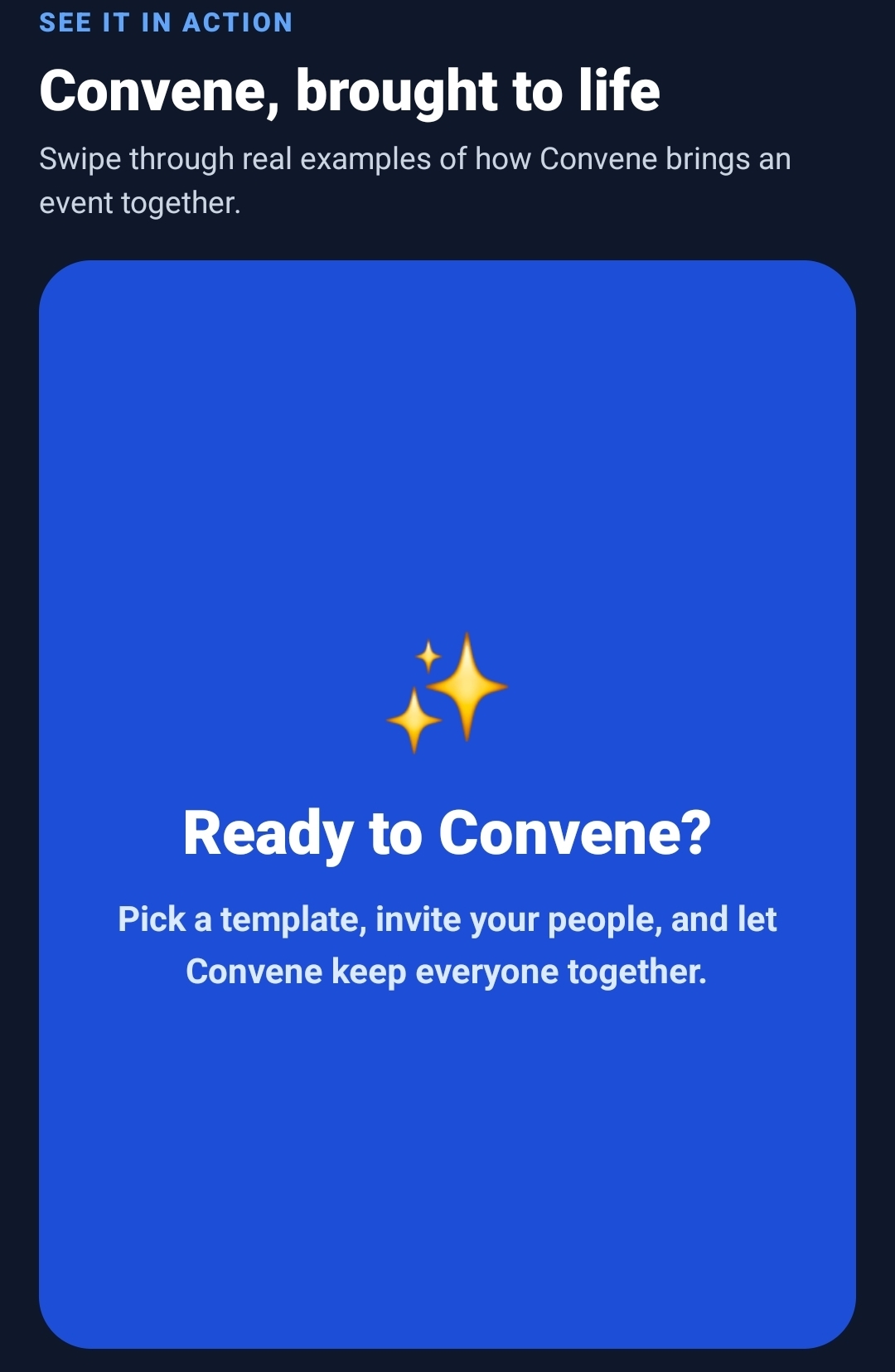 Convene example: Ready to Convene